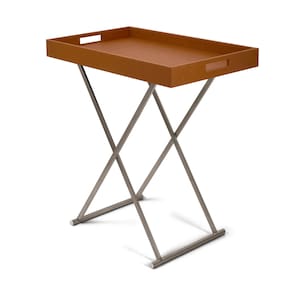 Mesa em PU e Metal Caramelo 80cm 17885 Mart
