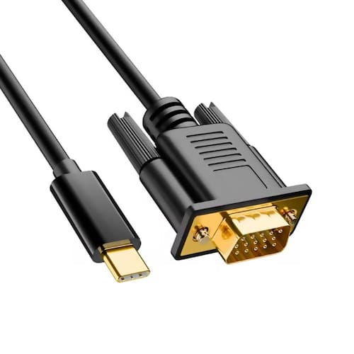 imagem-Cabo Conversor USB-C para VGA - 1.8 metros - Chipset Interno - Full HD (USB-C M x VGA M) - Comtac