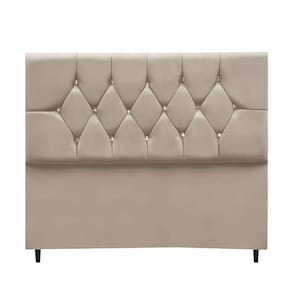 Cabeceira Para Cama Box Estofada King 195 Cm Suede Melissa bege