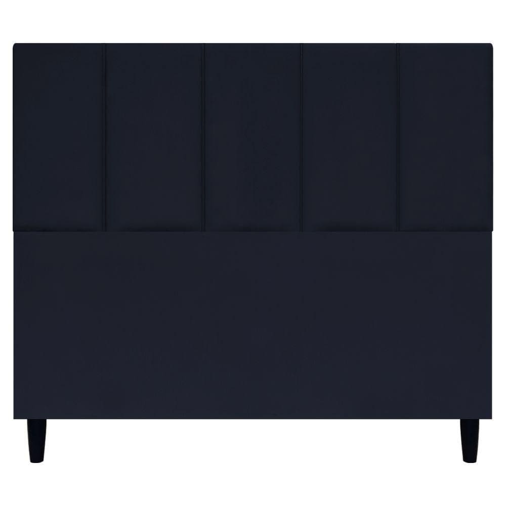 Cabeceira Decorativa Classic Para Cama De Casal 140 Cm Suede Preto Suede