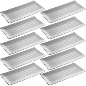 10 Travessas Melamina Servir Sashimi 29x14cm Restaurante Retangular Bandeja Lyor Granilite