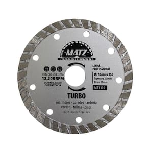 Disco De Corte Diamantado Turbo 8Mm 110Mm X 20Mm Matz