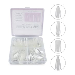 Kit 192 Unhas Postiças Almond Bailarina Quadrada Stiletto