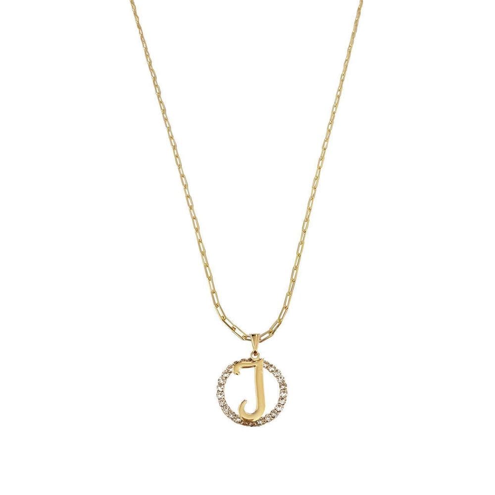 Colar Corrente 45 Cm Feminina Pingente Letra I Banhado Ouro