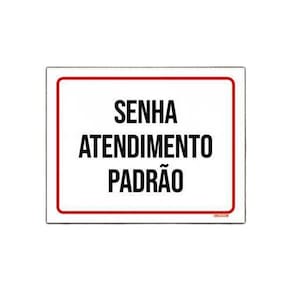 Placa Sinalização Senha Atendimento Padrão 18x23cm 10un