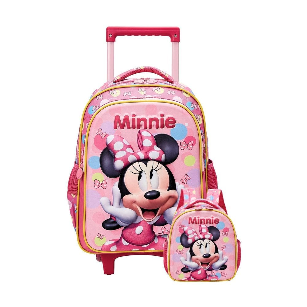 Kit Escolar Mochila Rodinha+ Lancheira Minnie Mouse