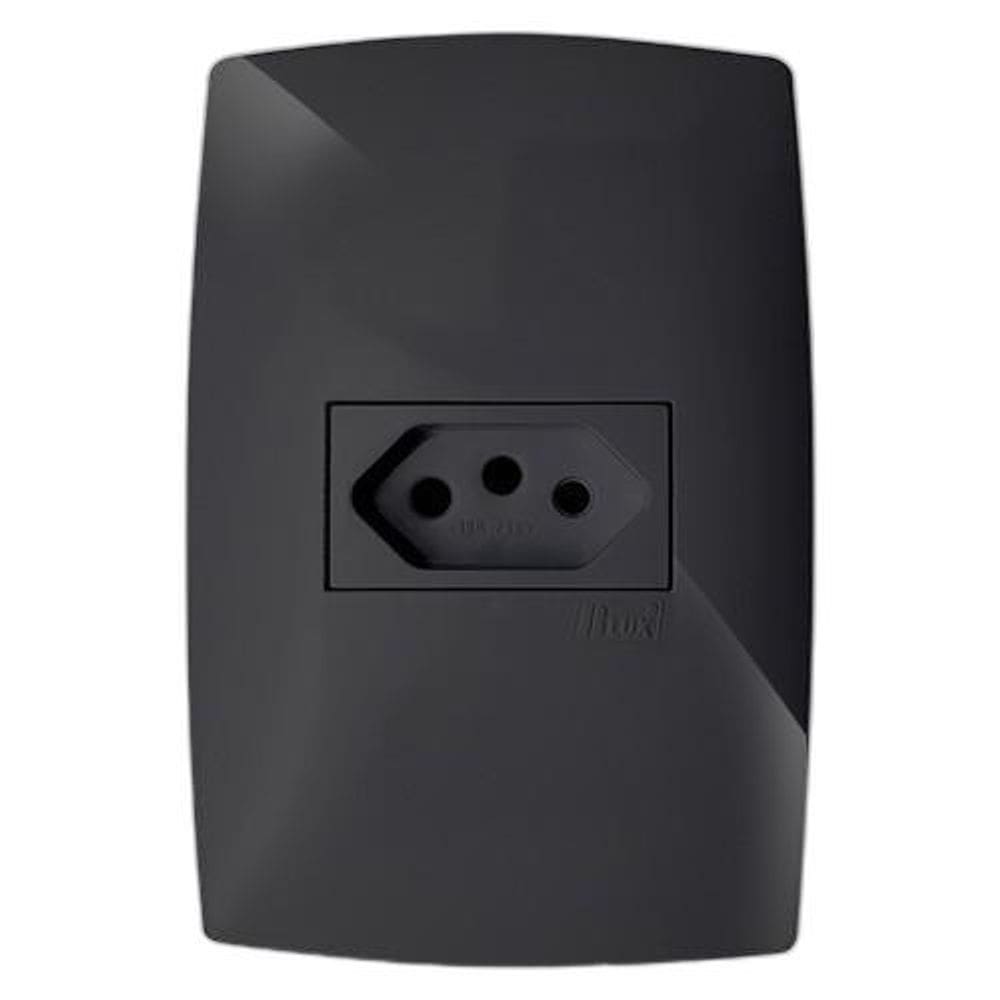 Conjunto Tomada 10A Horizontal 4X2 Blux Home Grafite