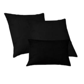 Kit 2 Capas De Almofada 50X50 + 1 Capas 30X50 Glamour Preto