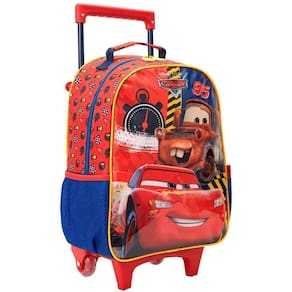 Mochila De Rodinhas Escolar 16` Carros Vermelha - Xeryus