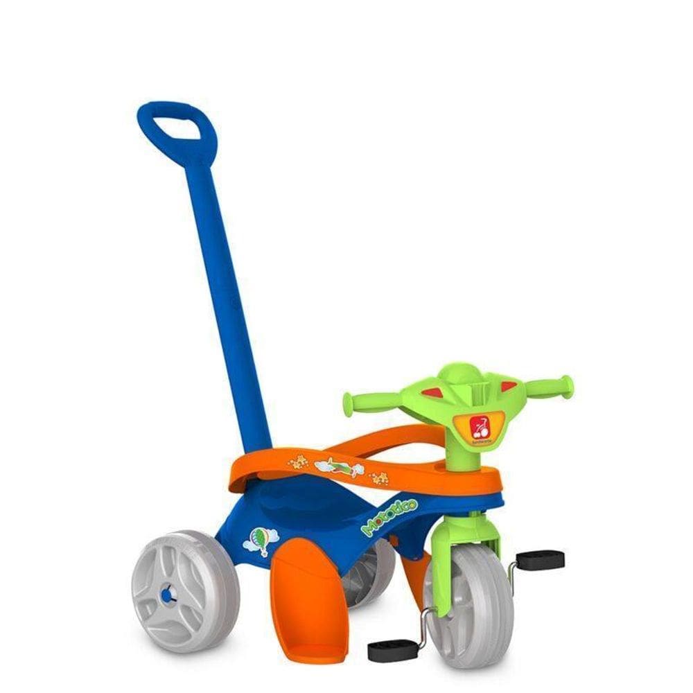 Triciclo Infantil Mototico Passeio E Pedal Azul Bandeirante