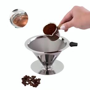 Coador Café Reutilizável Inox Sem Filtro Descartável