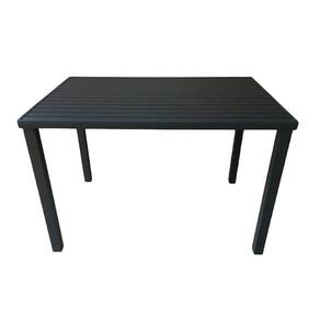 Mesa Tampo Ripado Retangular 1.50x0.80m Alumínio Preto