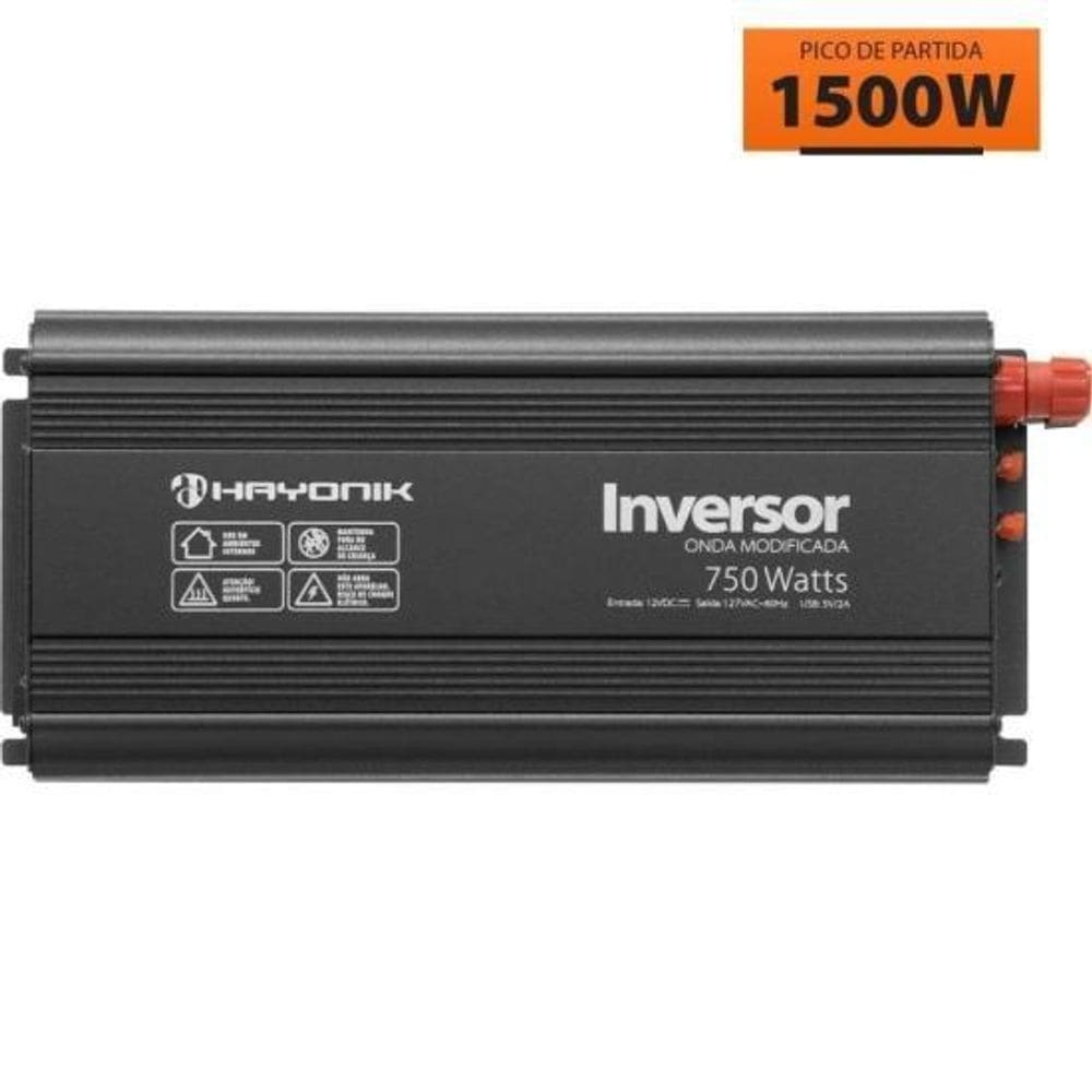 Inversor de Onda Modificada 750W 12Vdc/127V PW12-1 Off Grid Hayonik [F003]