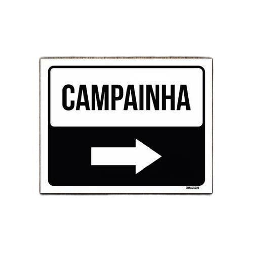 Placa Sinalização Campainha 27x35 - Poliestireno