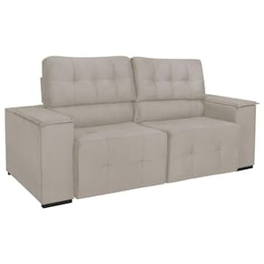 Sofá Cama Retrátil Sala Vicenza 175cm Linho Bege