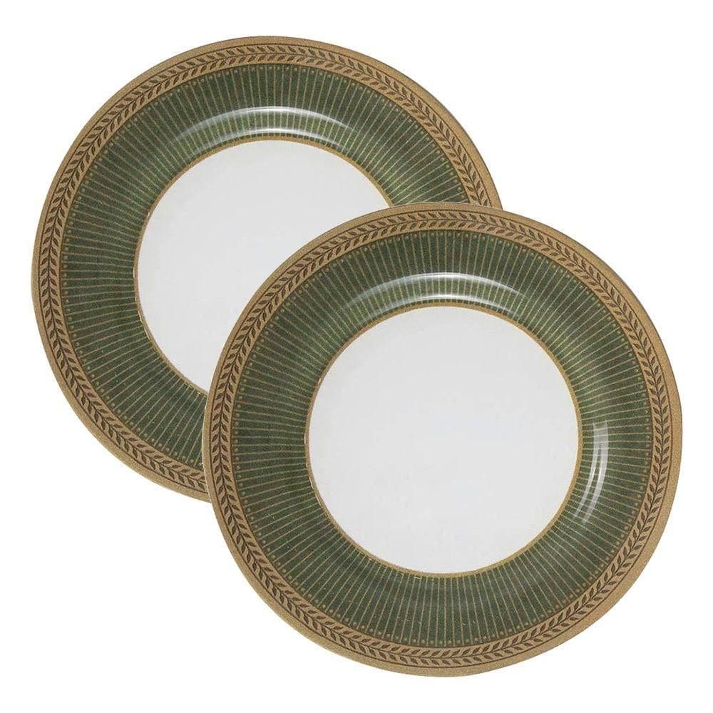 Jogo 2 Pratos De Sobremesa Celebrate Verde Cerâmica Alleanza 20cm