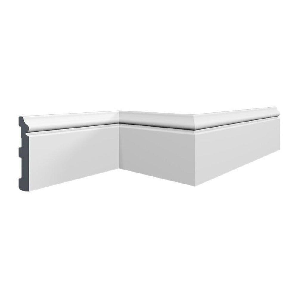 Kit com 3 Barras Rodapé de Poliestireno 12cm X 15mm X 2m Cf12 Hd Homestar 6m Branco