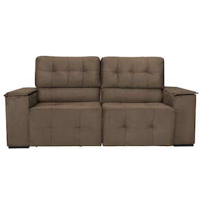 Sofá Cama Retrátil Sala Vicenza Vicenza 210cm Suede Marrom