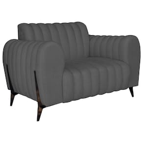 Poltrona Decorativa Zurique Linho Cinza