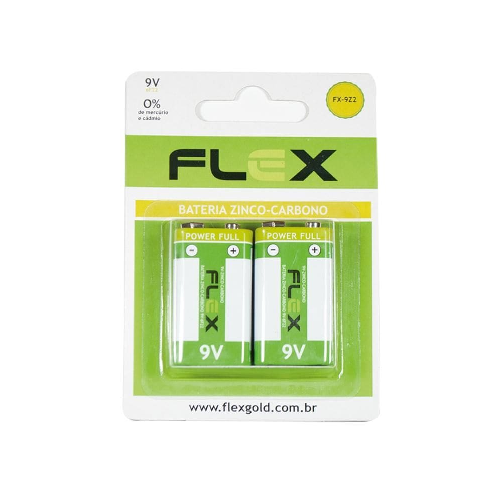 Bateria Zinco 9v Flex 02 Unidades Fx-9z2 [F108]
