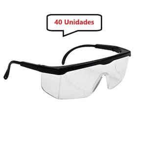 Kit 40 óculos Protetor Epi Regulagem Resistente Incolor Ca - UN / 40 [F103]
