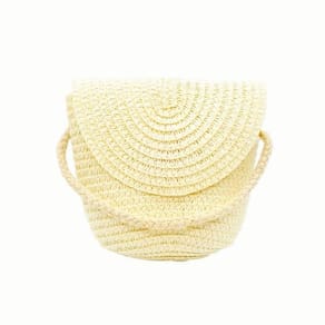 Bolsa Feminina De Rafia Pequena 12 X 14Cm Bege