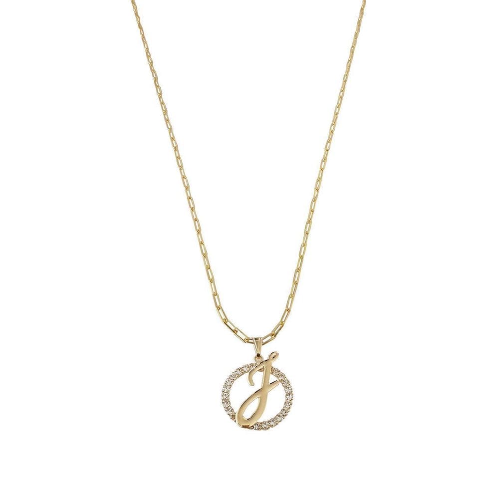 Colar Corrente 50 Cm Feminina Pingente Letra J Banhado Ouro
