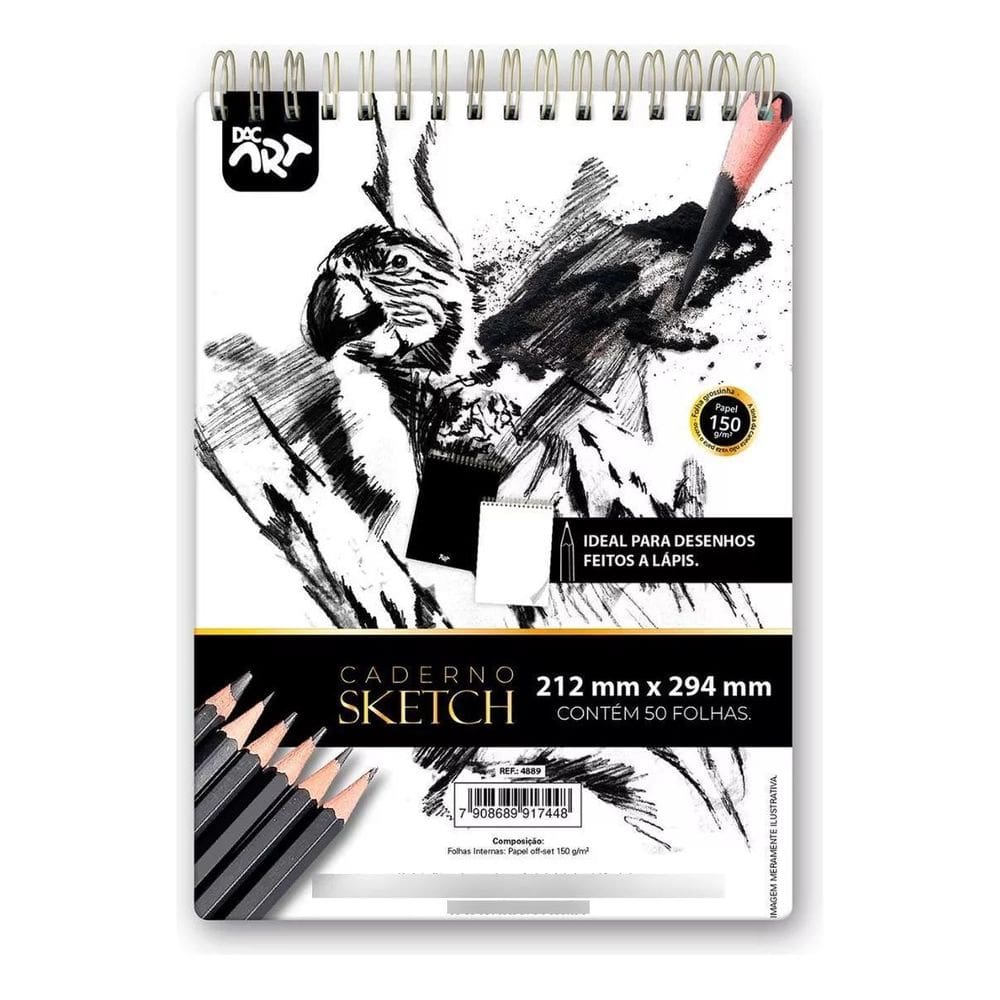 Caderno De Desenho Sketch - 50 Folhas 150G