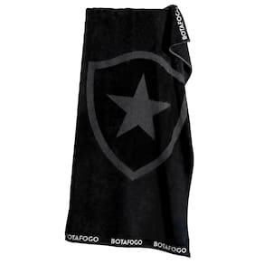 Toalha de Banho Praia e Piscina Escudo Botafogo Oficial Times Buettner Jacquard Relevo cor Preto