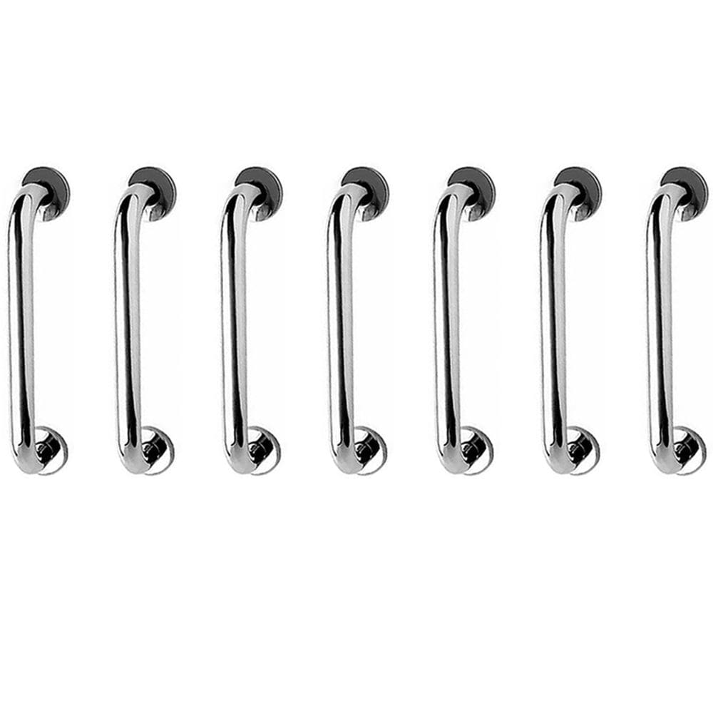 Alça de Apoio Barra Inox 40cm Kit 7 Unidades Acessibilidade Deficiente Cadeirante Banheiro Idoso Segurança Parede Resistente Corrimao