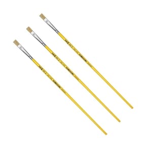 Kit 3 Pincel Chato Longo Cerda Natural 815-6 Nº6 Fino Tigre