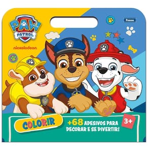 Livro Album de Colorir Infantil Patrulha Canina + de 68 Adesivos - Foroni