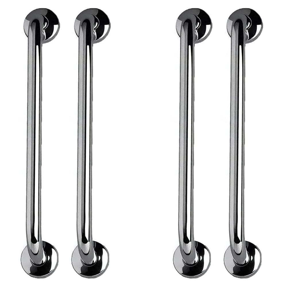 Barra de Apoio 40cm Alça Inox Kit 4 Unidades Gestante Cadeirante Idoso Suporte Acessibilidade Corrimao Banheiro Box Casa Segurança