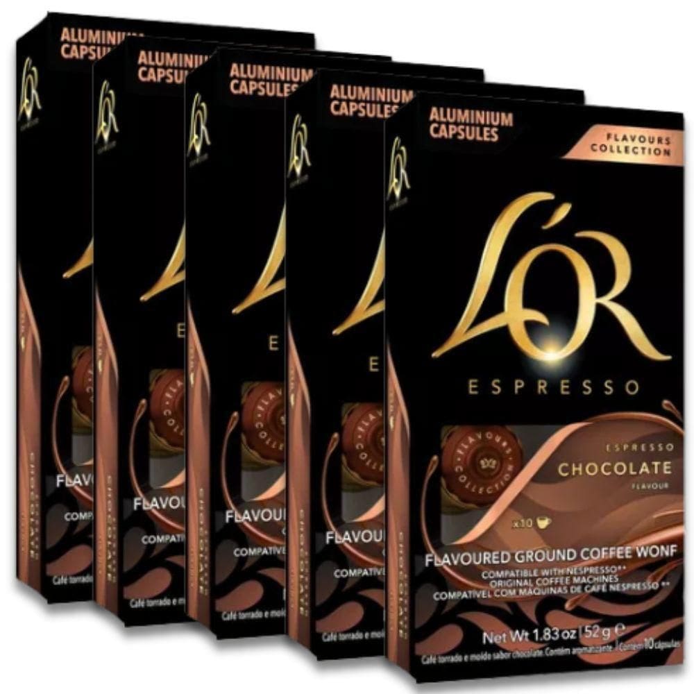 Café Cápsulas Lor Nespresso Chocolate Kit Com 50 Cápsulas
