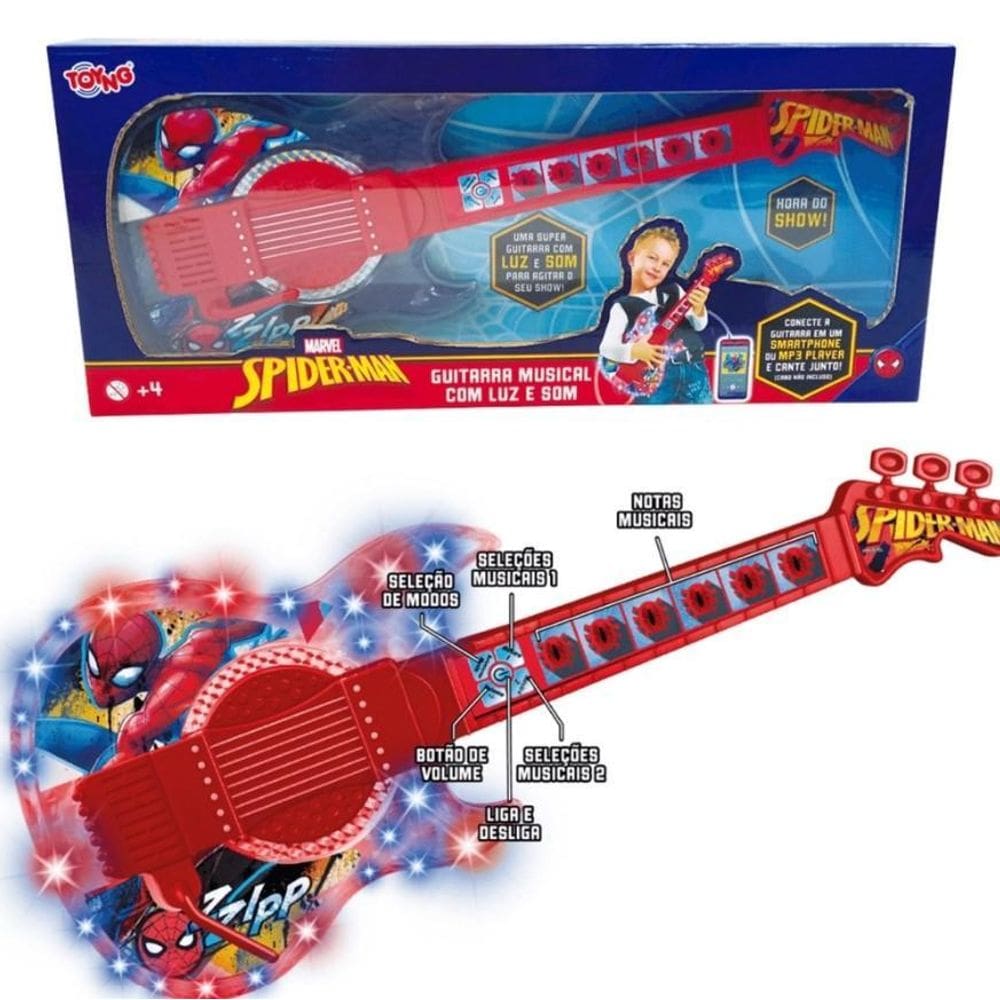 Guitarra Musical Do Homem Aranha Marvel Com Luz Toyng 51094