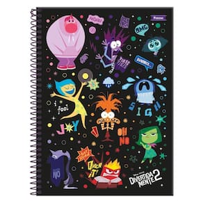 Caderno Univ 15 Matérias 240Fl Divertidamente 2 Preto Foroni