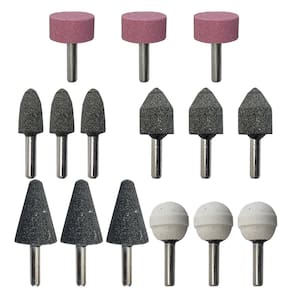 Kit 15 Pontas Montadas Haste 6Mm Rebolo Abrasivo Multiuso
