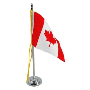 Mini Bandeira De Mesa Canadá 15 Cm Poliéster