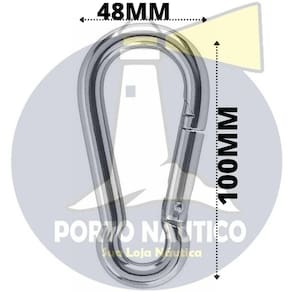 Kit 2 Mosquetão Inox Simples 10Mm X 100Mm Sem Olhal