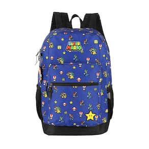 Kit Super Mario Mochila Costas + Lancheira Térmica - Azul