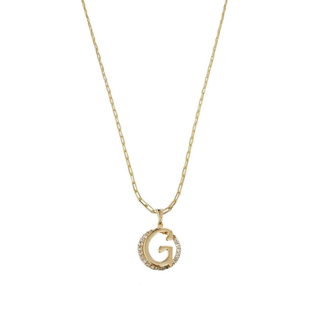 Colar Corrente 60 Cm Feminina Pingente Letra G Banhado Ouro