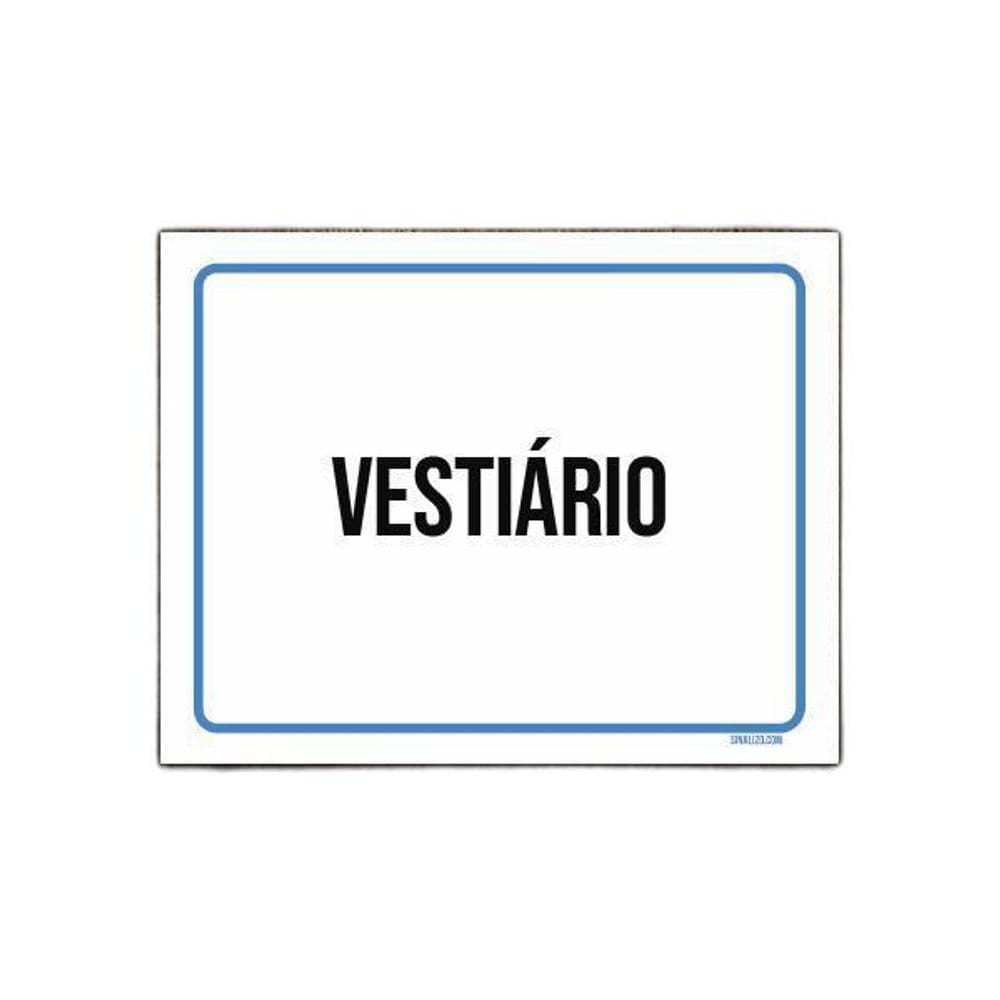 Placa Ambiente Sinalização Setor Vestiário 36X46