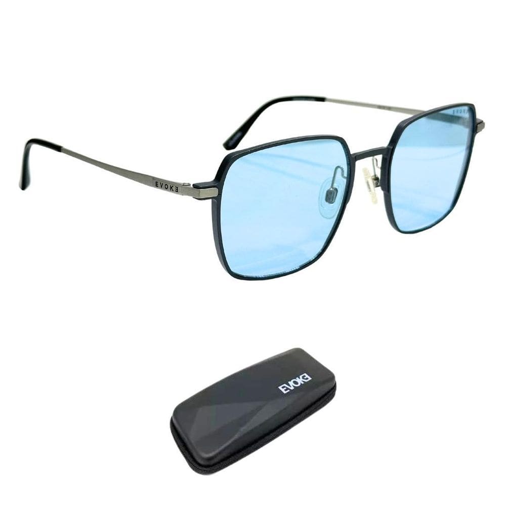 Óculos De Sol Evoke Easy Fit 24 02A Black Metal Blue Total