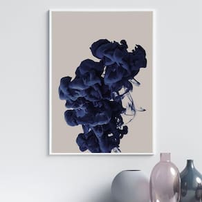 Quadro Abstrato Cor Azul 33X24Cm - Com Vidro