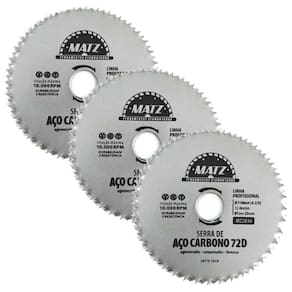 Kit 3 Disco Serra Aço Madeira 72 Dentes 110Mm X 20Mm Matz