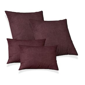2 Capas De Almofadas 50X50 + 2 Capa 30X50Cm Glamour Bordo