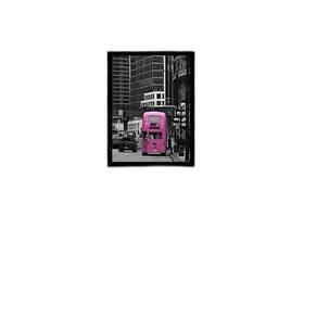 Quadro Fotografia Ônibus Rosa 24X18Cm - Com Vidro