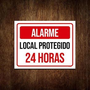 Kit 5 Placas Atenção Alarme Local Protegido 24 Horas