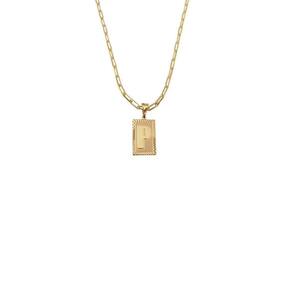Cordão 45Cm Masculino Feminino Pingente Letra P Banhado Ouro