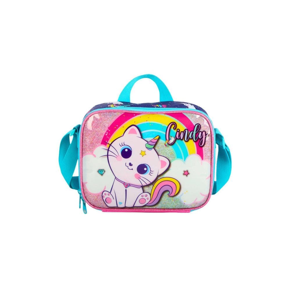 Lancheira Térmica Escolar Infantil Gatinha Cindy - Azul